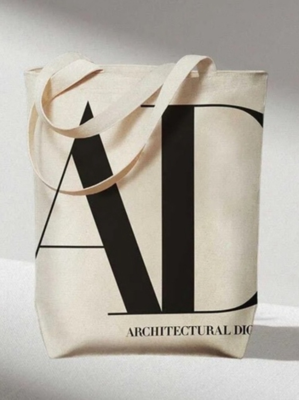 Architectural Digest Cream Canvas Tote Bag, nwot